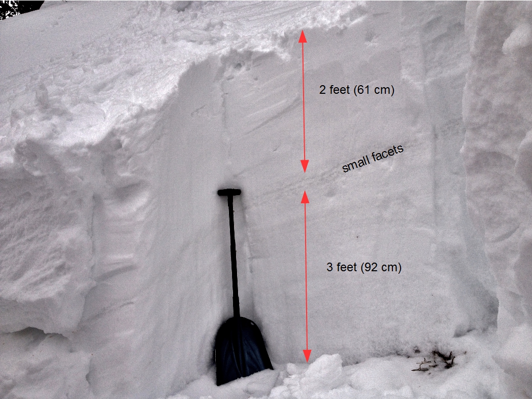 Snowpack at crown of Chippewa Avalanche Snowpack at crown of Chippewa Avalanche